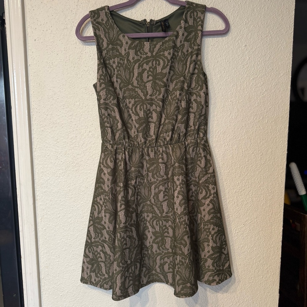 What and Need Green Lace Dress